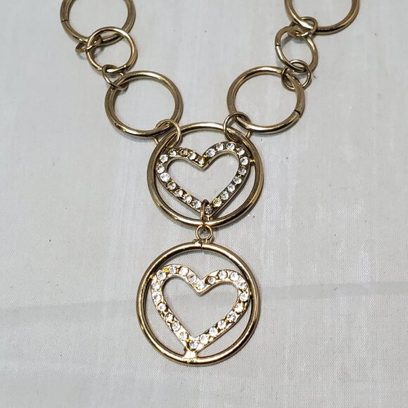 Bijou Gold Link Necklace with Rhinestones - Picture 5 of 7